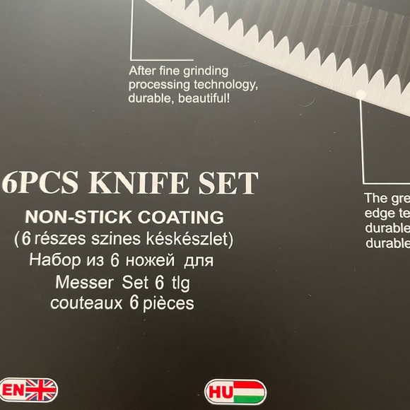 6-Piece Black and Silver Knife Set - Picture 2 of 5